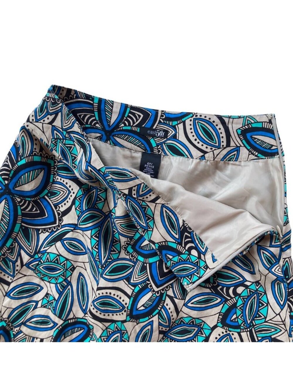 Floral Print Linen Blend Skirt - Picture 5 of 5